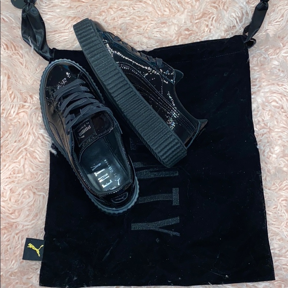 Fenty Puma Black Patent Leather Creepers